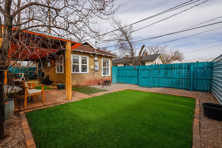 Spacious turf area for fur babies