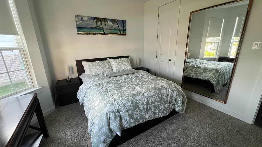 West wing bedroom one - brand new bed and frame and super comfy mattress with fluffy top!