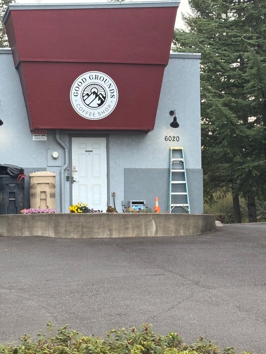 Coffee shop located down the street