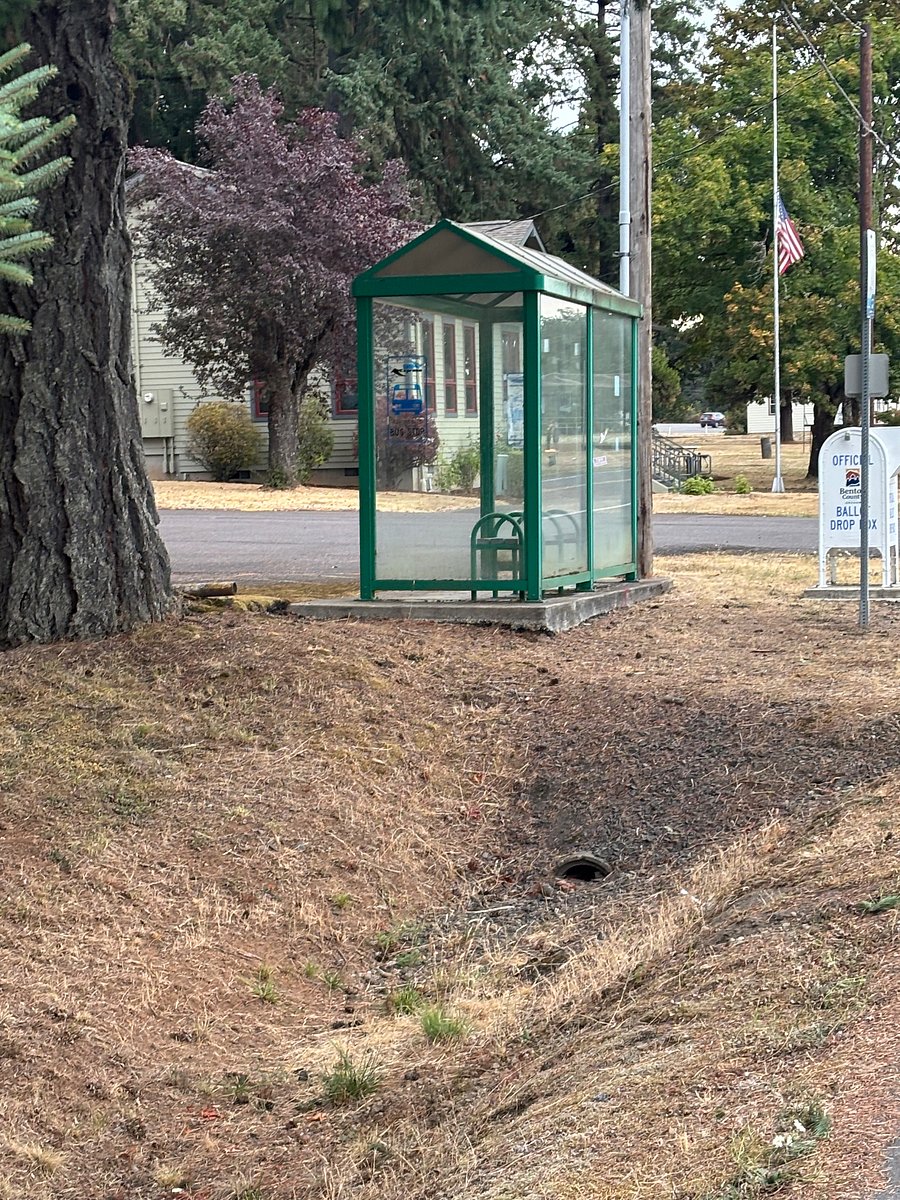 Bus stop for the 99 W. bus