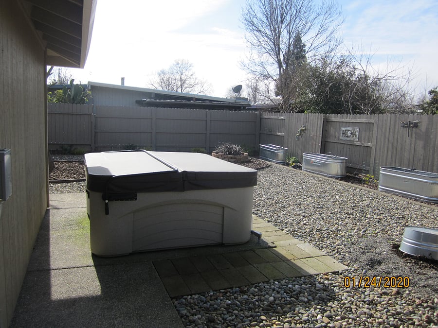 Hot tub and vegetable bins