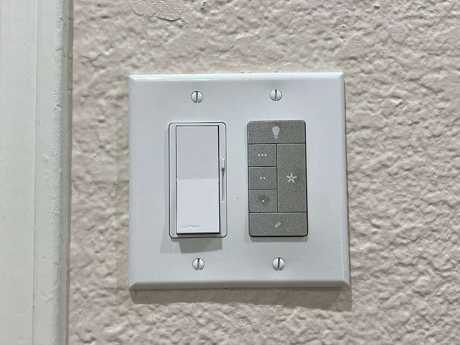 Dimmable lights and ceiling fan with speed control