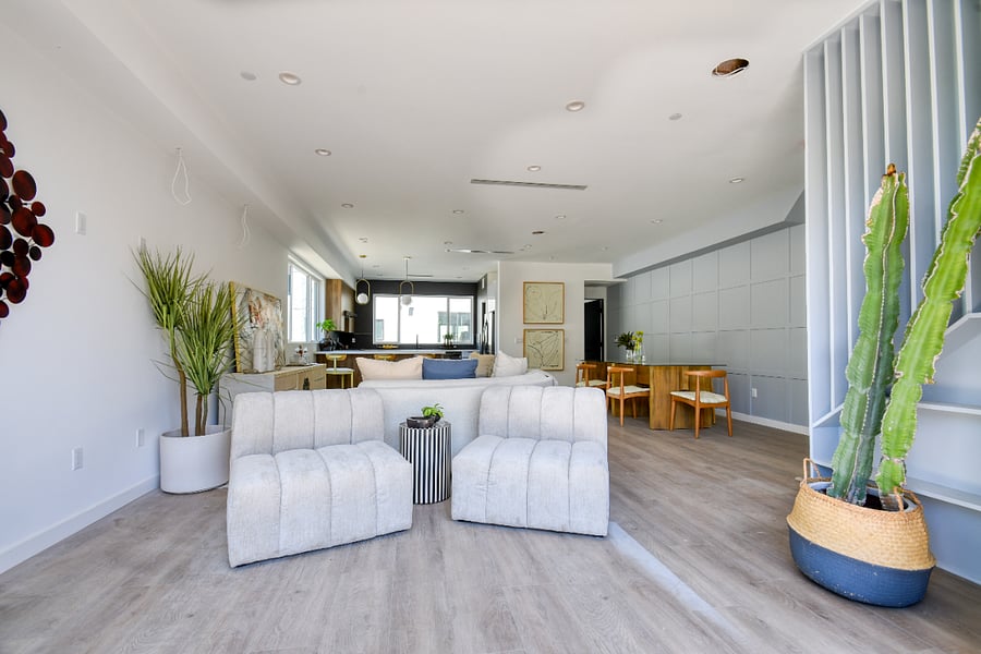 looking in to living room from balcony