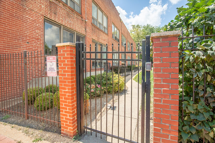 Gated entrance to parking