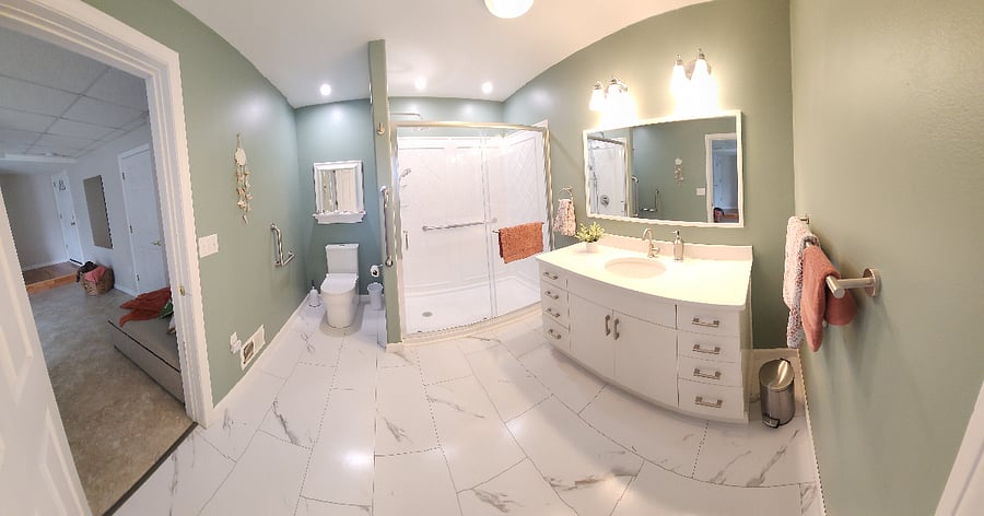 New bathroom with walk-in shower