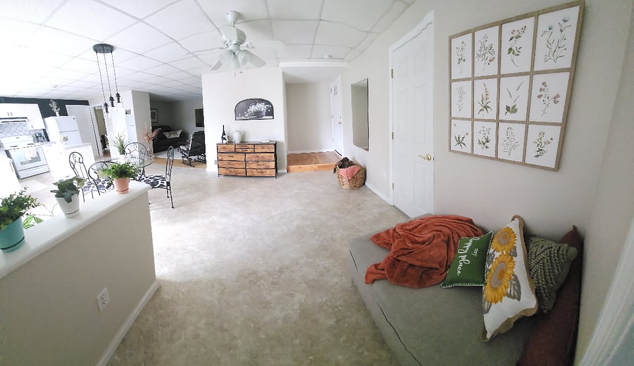 Open kitchen - eating area - living room