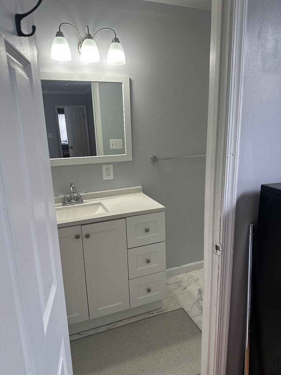 Bathroom attached to primary bedroom