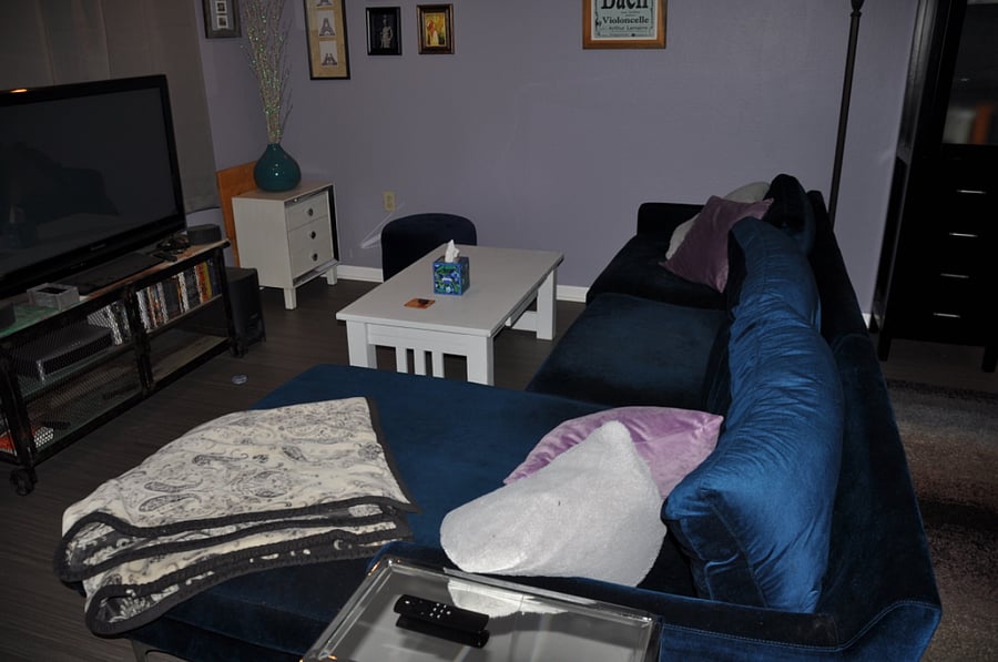 Shared lounge and exercise room.