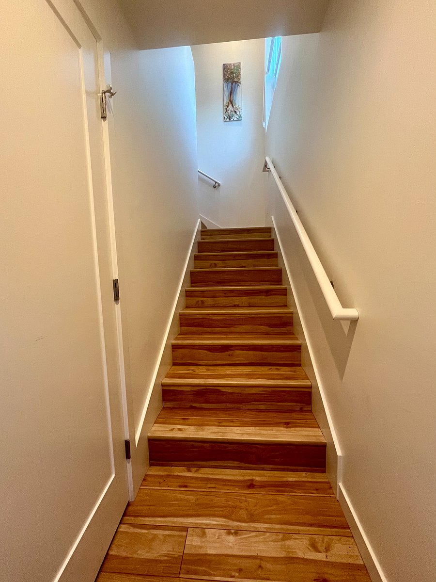 Stairs up to the living area