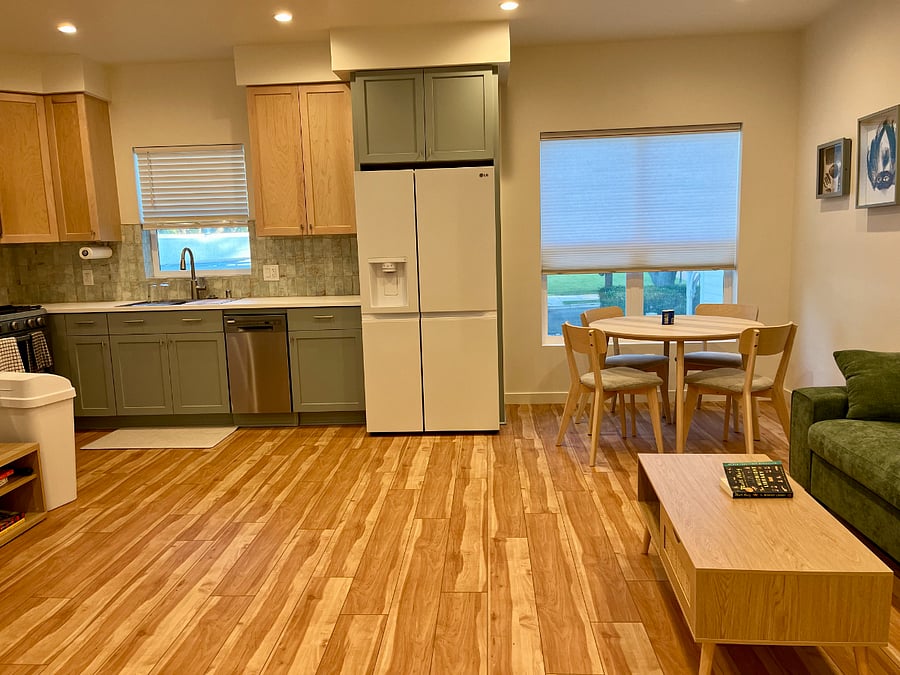 Kitchen and living area