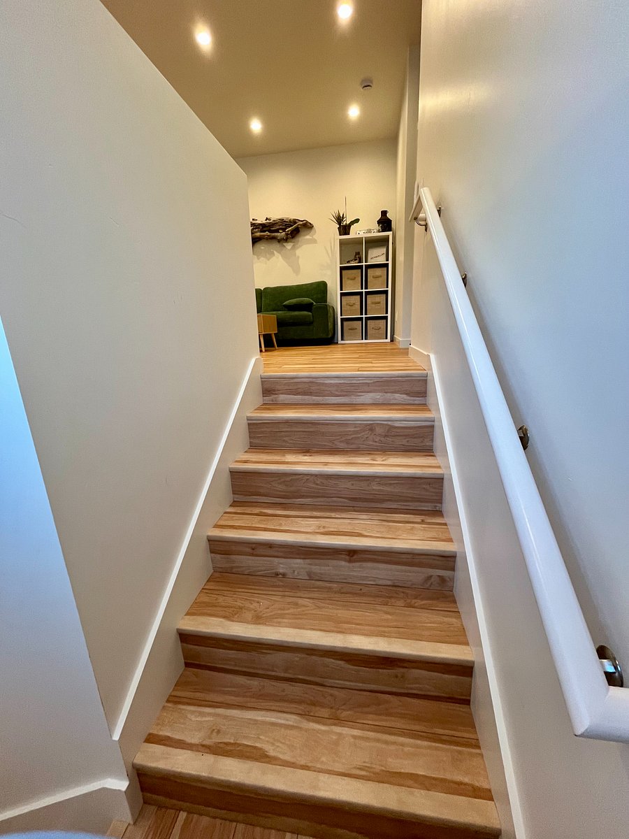 Stairs up to the living area
