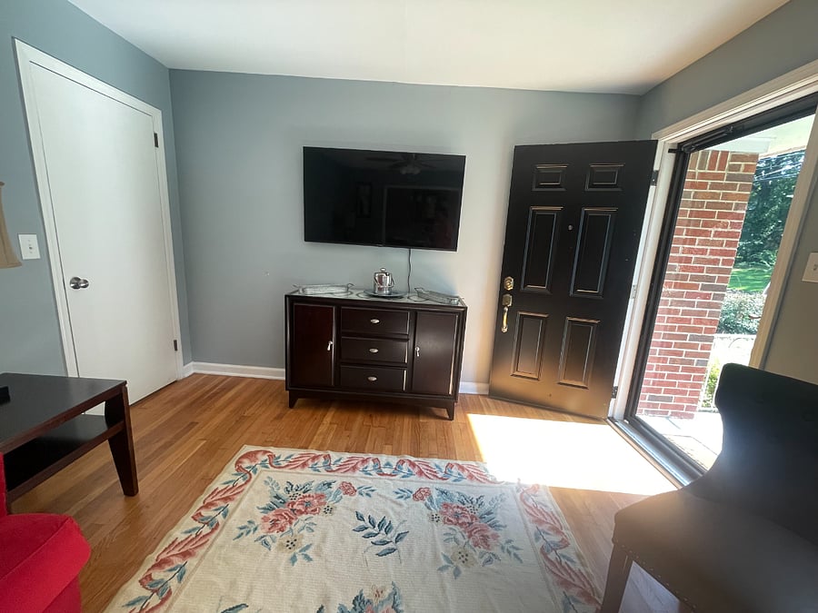 Entry into the front door leads into the living room.