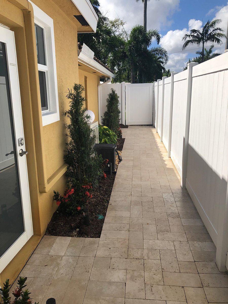 Pathway to the Suite front door on the left