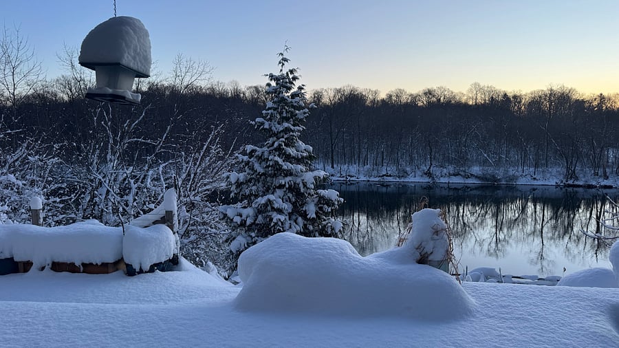 Winter river scene from back patio