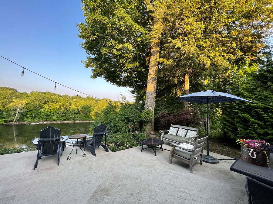 Back patio overlooking river