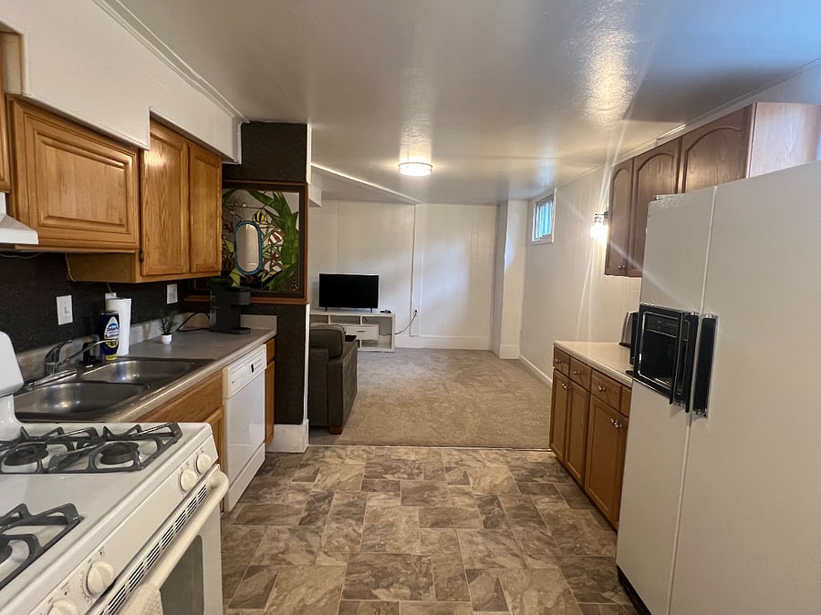 Fully Stocked kitchen with brand new stainless dishwasher not pictured