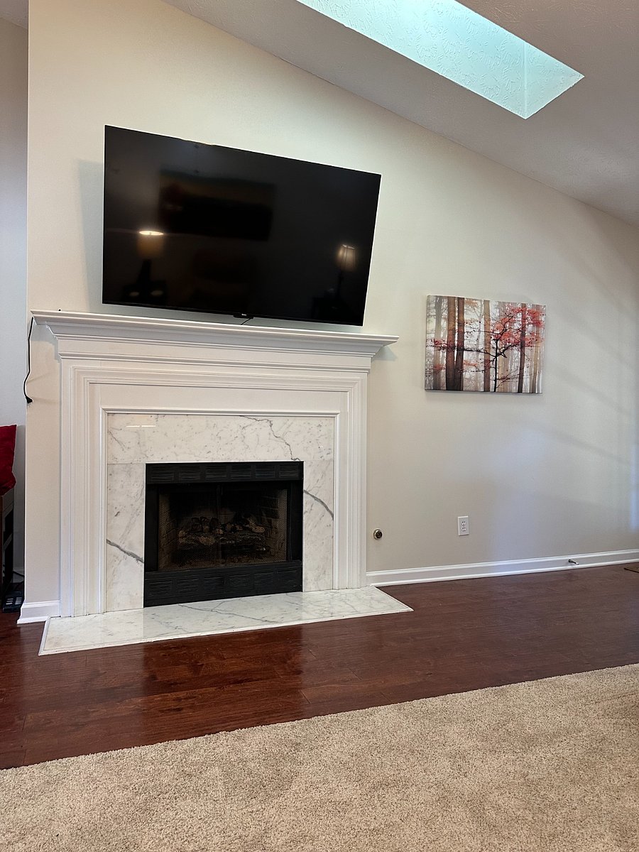 Den fireplace
