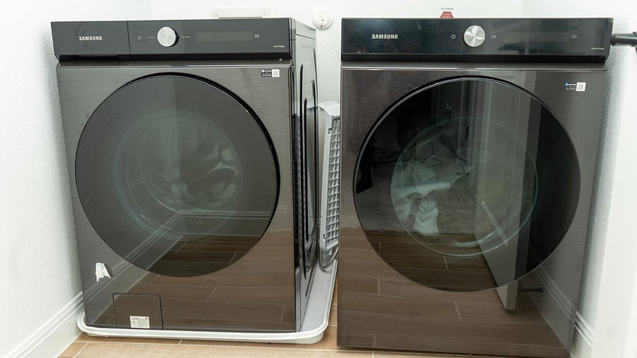 Laundry room with washer and dryer