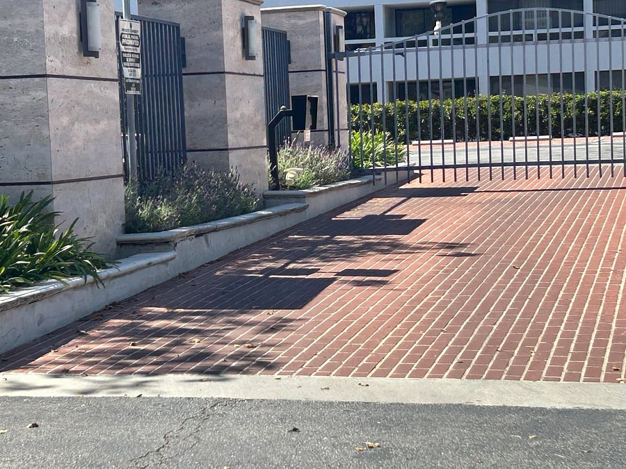 Entry gate to visitor parking (controlled access)/.