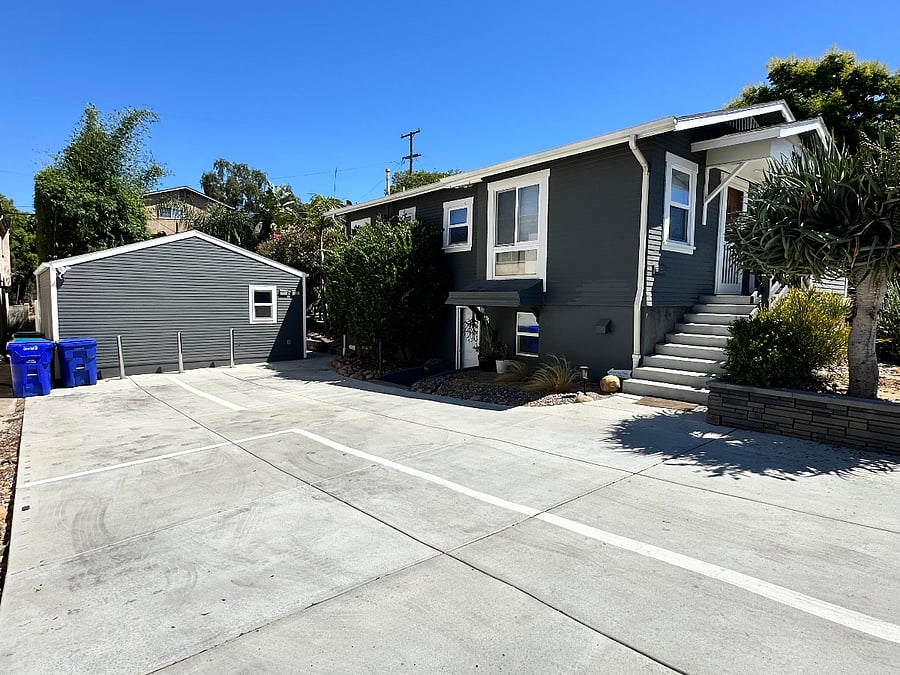 This is the front house on the lot with the Balboa being the unit at the end of the driveway.