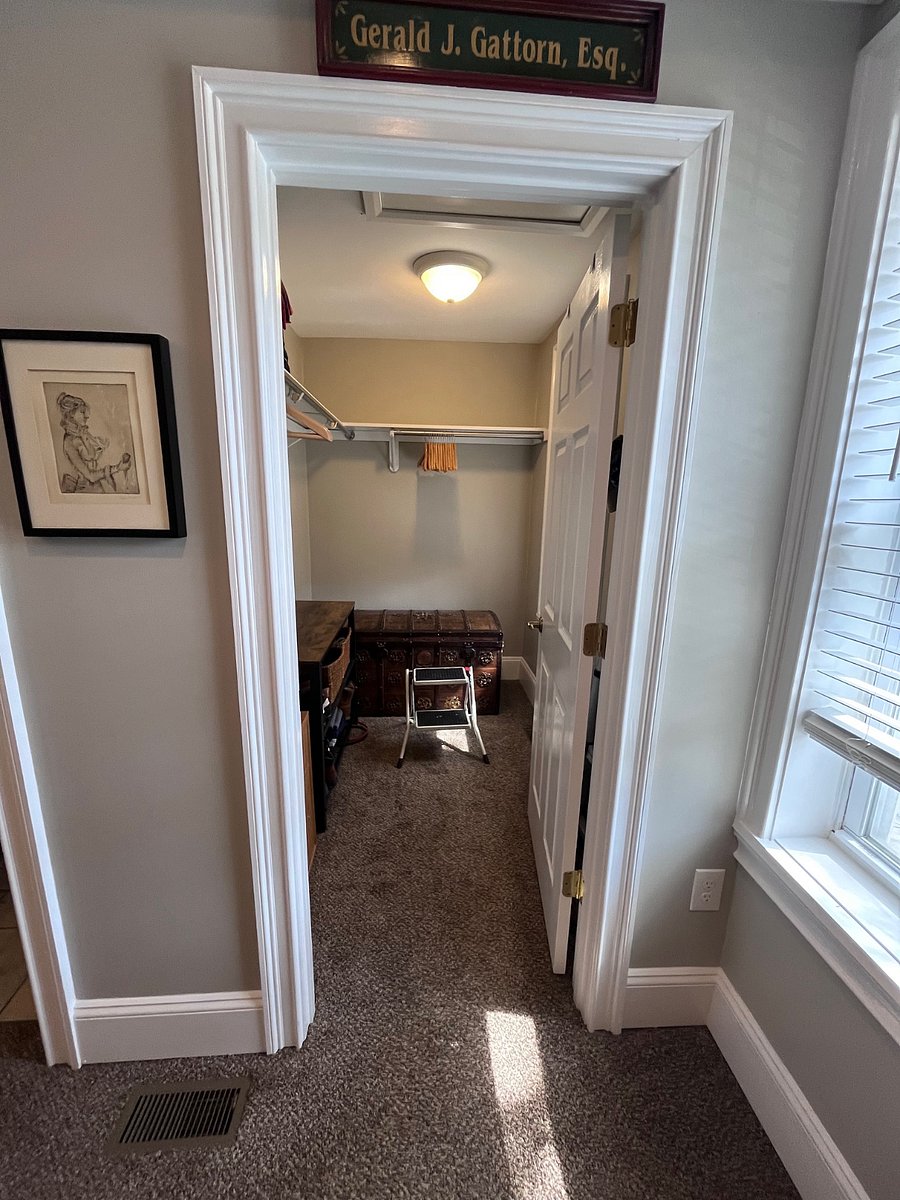 Walk-in closet in the master bedroom.