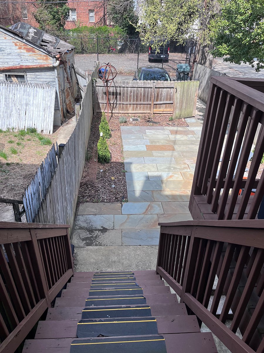 Steps to backyard.