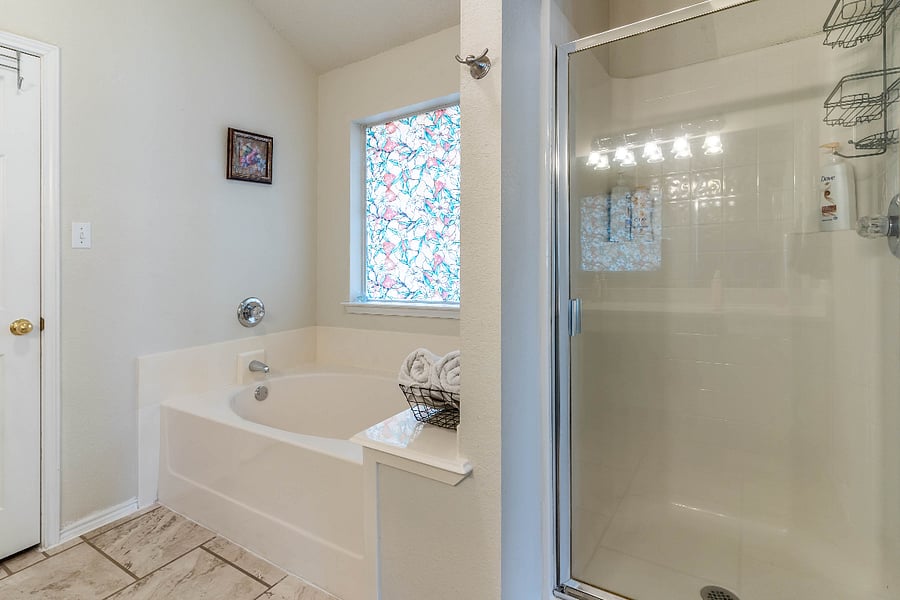 Master Bathroom:  Dual sinks, Large walk-in closet, Garden tub, and Walk-in Shower.