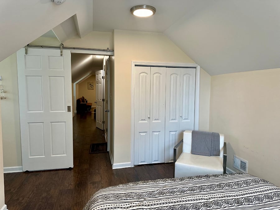 Closet space in your bedroom and additional closet space upstairs for storage if needed. 