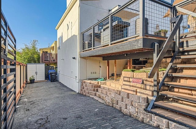 Rear of deck w private driveway 