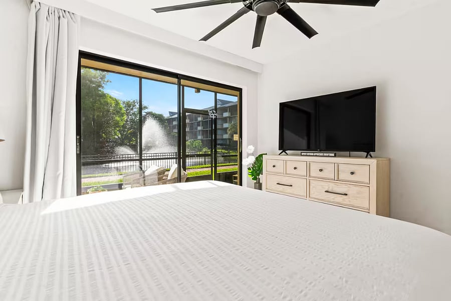 Master bedroom #2 includes a king bed and 55 in TV