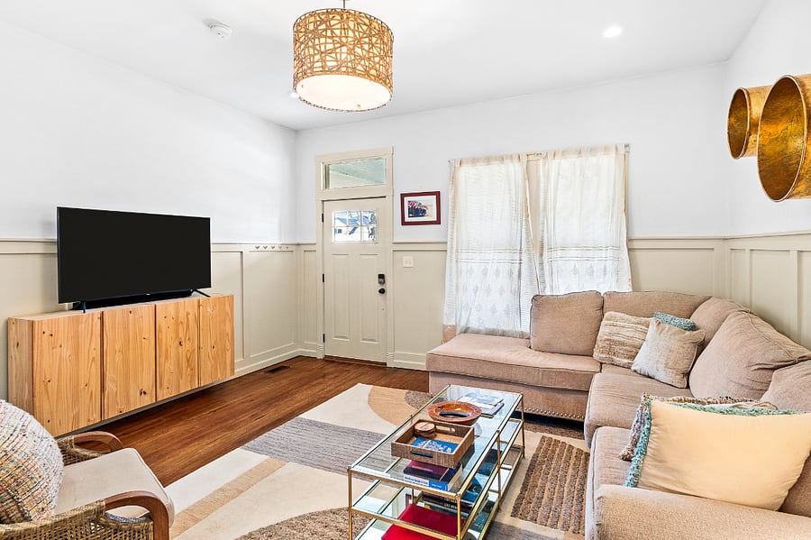 Smart TVs located in the living room and primary bedroom.