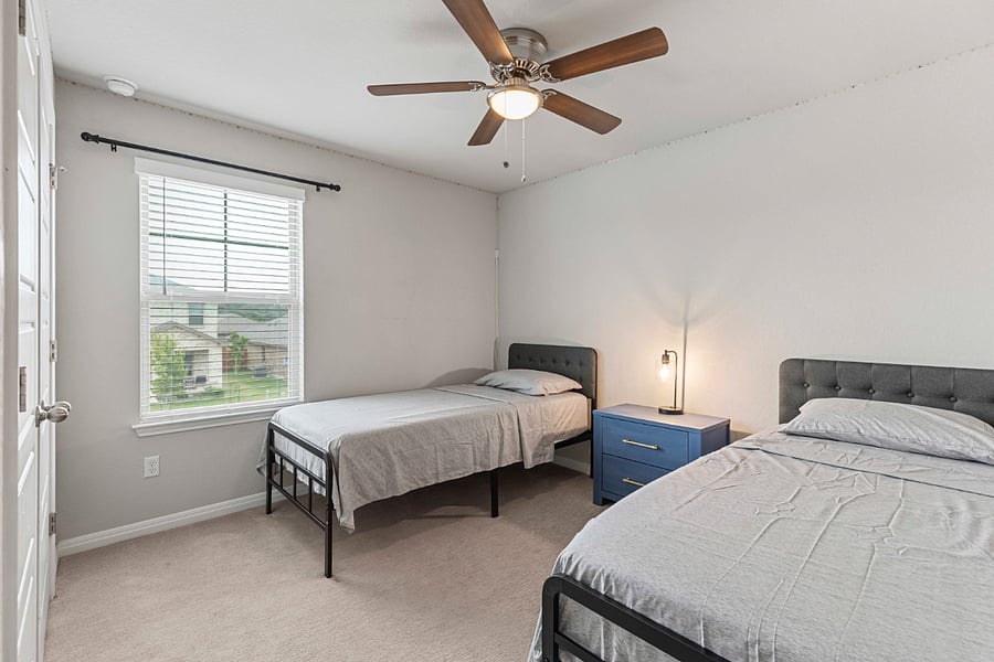 Bedroom 4 with 2 Twin XL Beds. They can be joined to make it a king size bed.