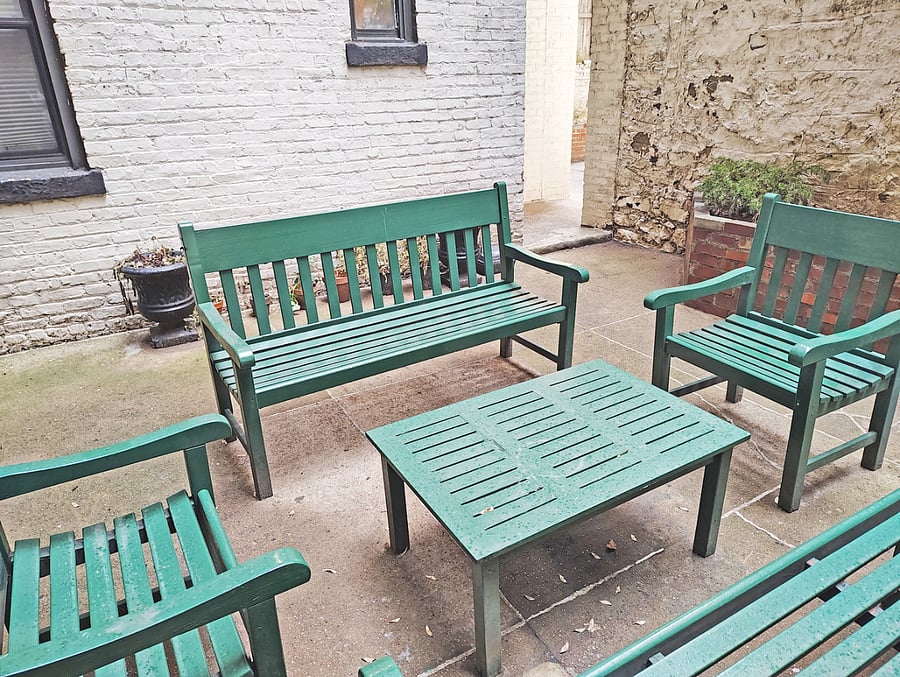 Common area building courtyard.