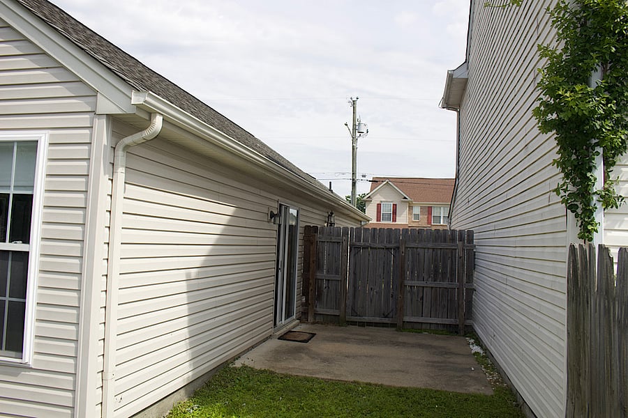 Fully fenced backyard