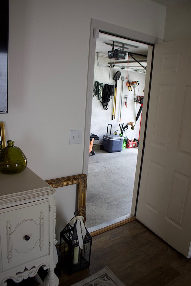 View from main living area into attached garage