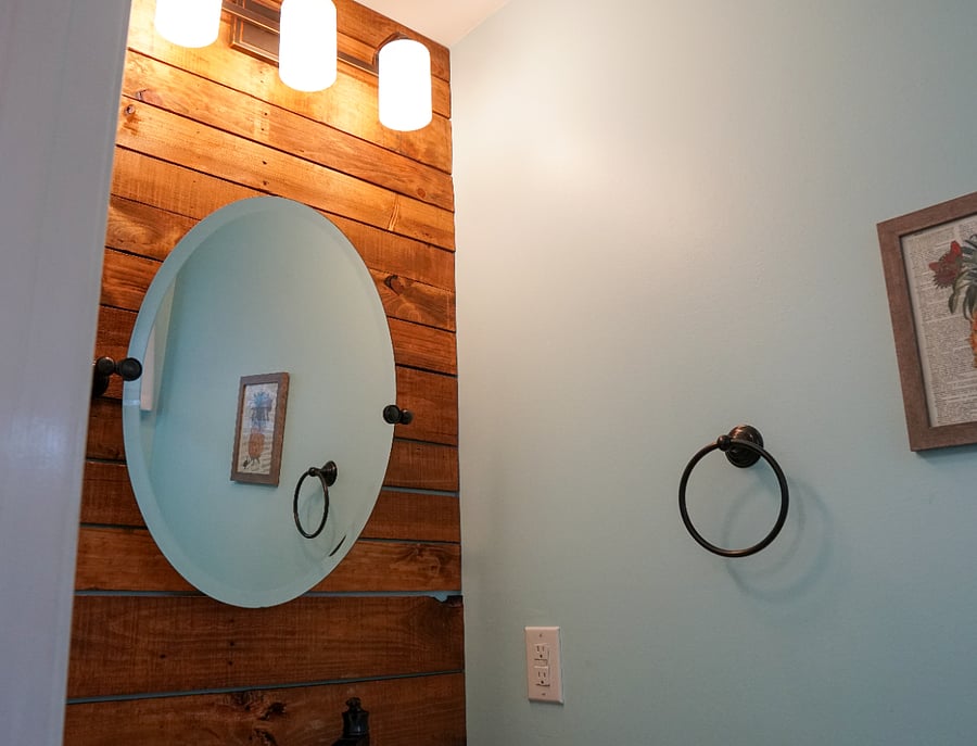 newly remodeled main floor powder room