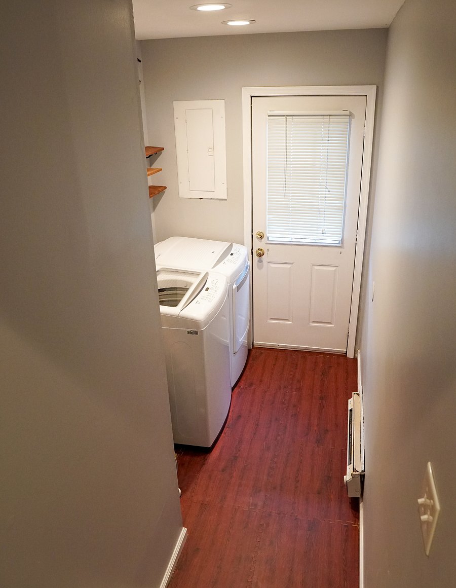 downstairs laundry room and walkout