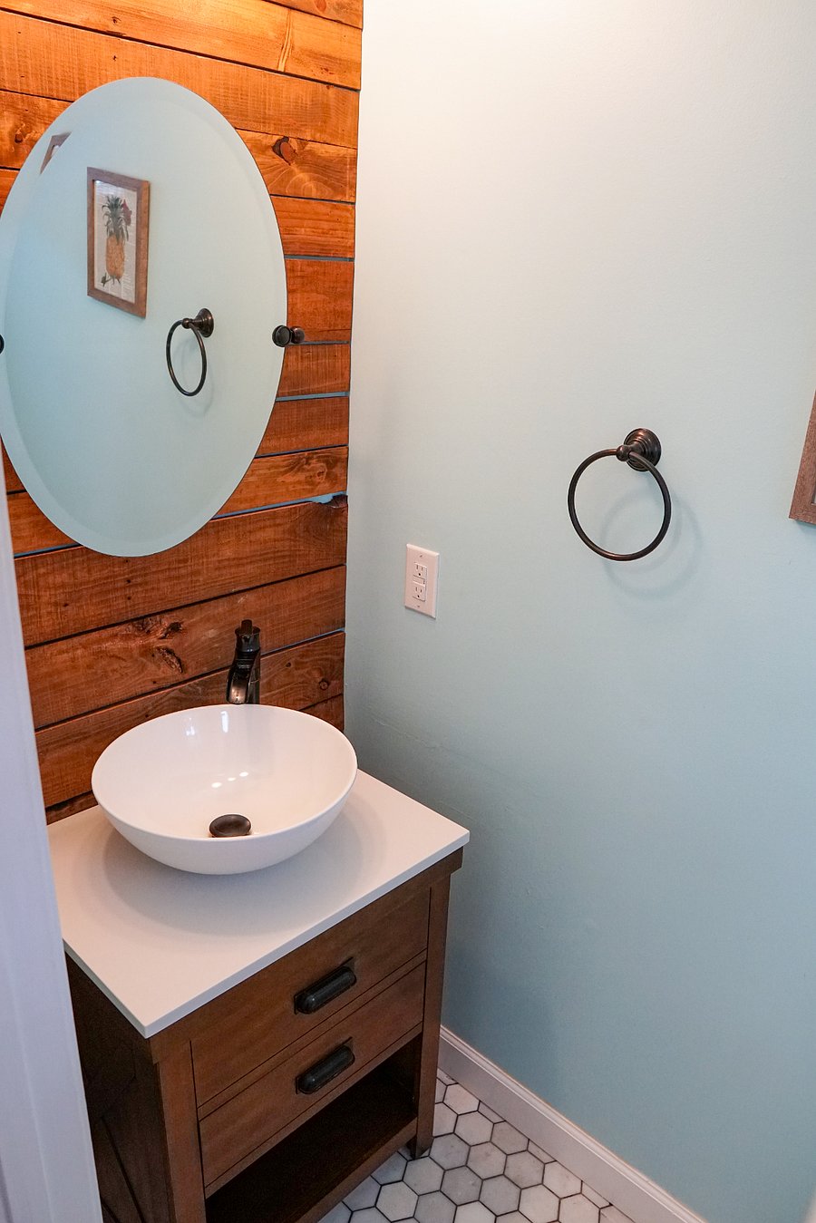 newly remodeled main floor powder room