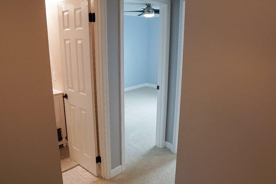 upstairs hallway, moving closer to the full size hall bathroom on the 2nd floor
