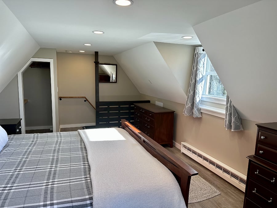 Secod floor bedroom. In window air conditionar is available for summer installation.