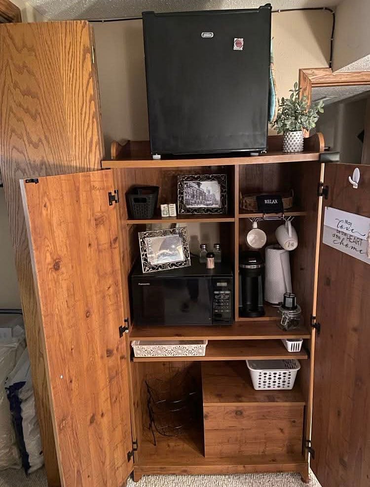your own Fridge, microwave, Keurig coffee maker in your room, all enclosed in a armor