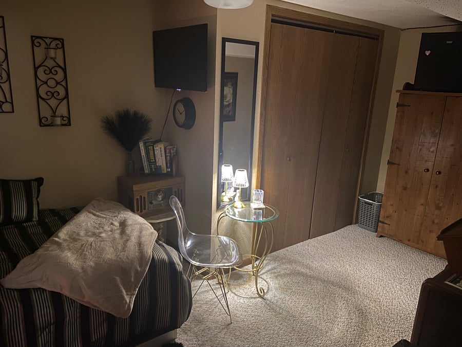 Your own little table and chair set in case you want privacy to eat in your room