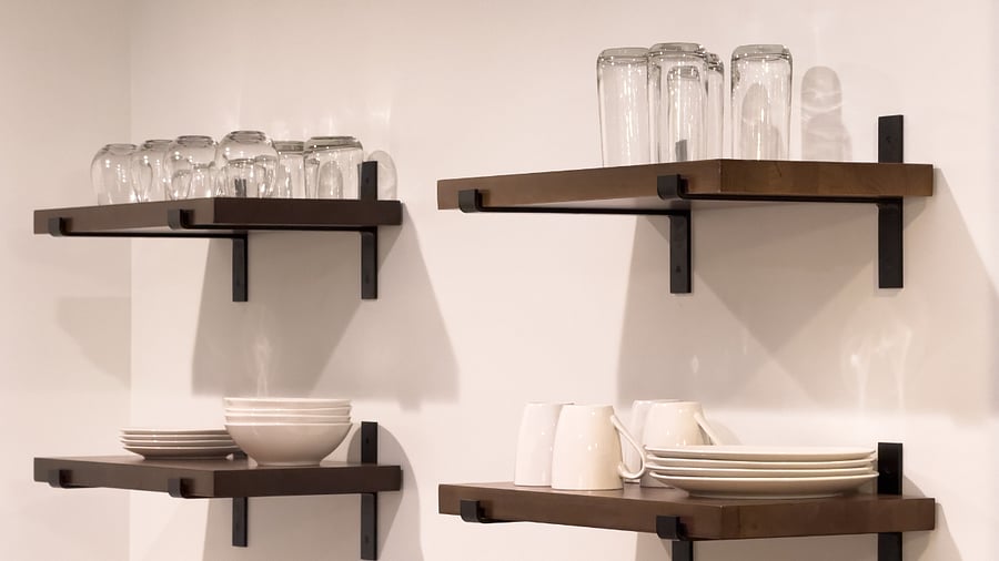 Open shelving in Kitchen