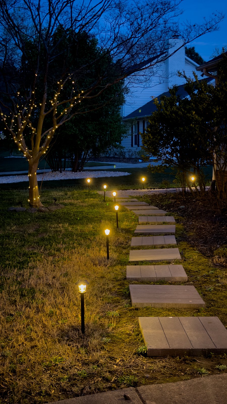 Follow the lamps to Guest Suite path