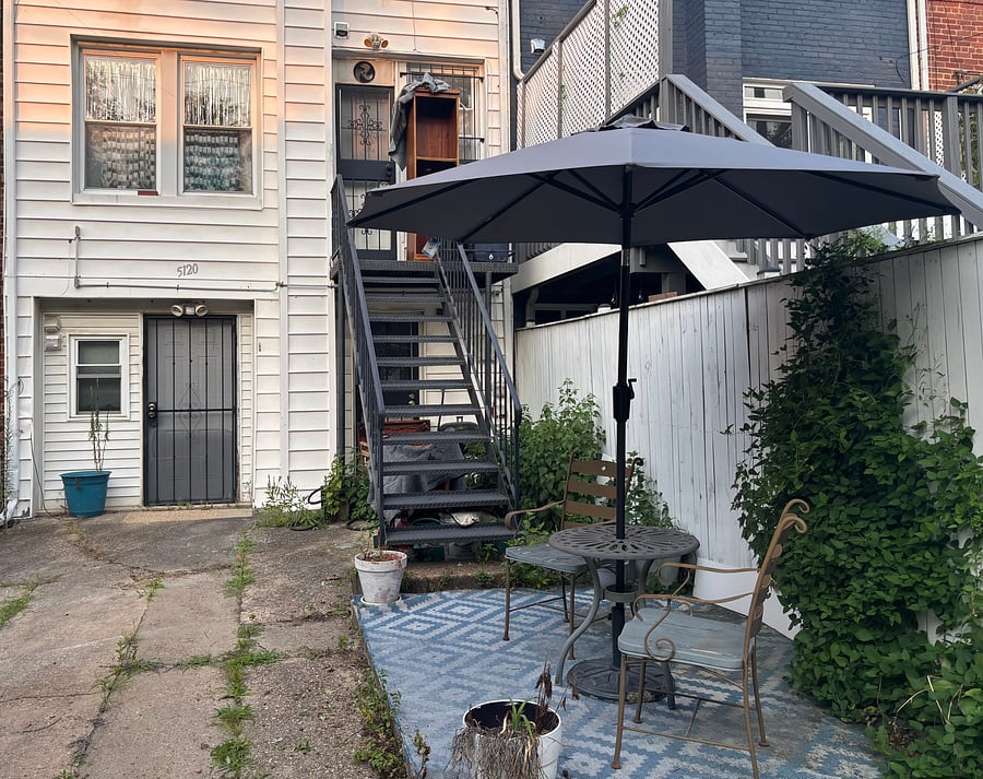 Patio by entrance / parking