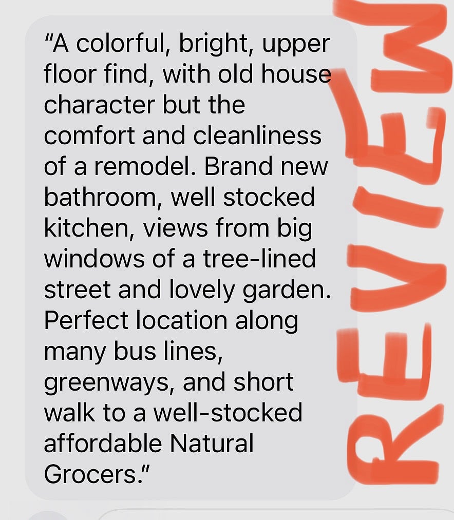 First review of space by a very satisfied guest!