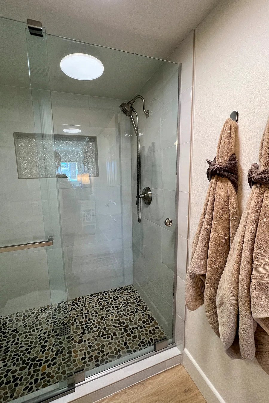 Primary bedroom on suit bathroom with walk-in shower