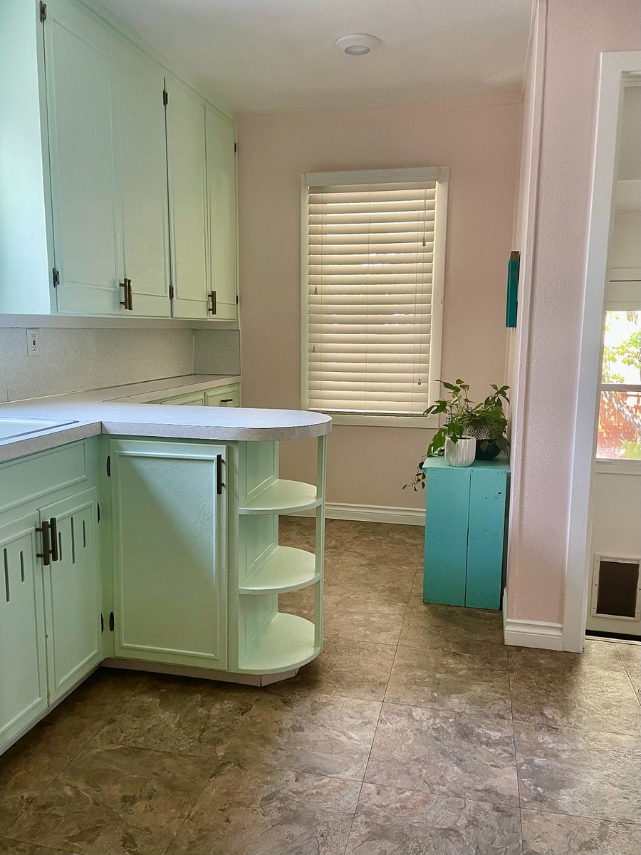 Kitchen with original cabinetry