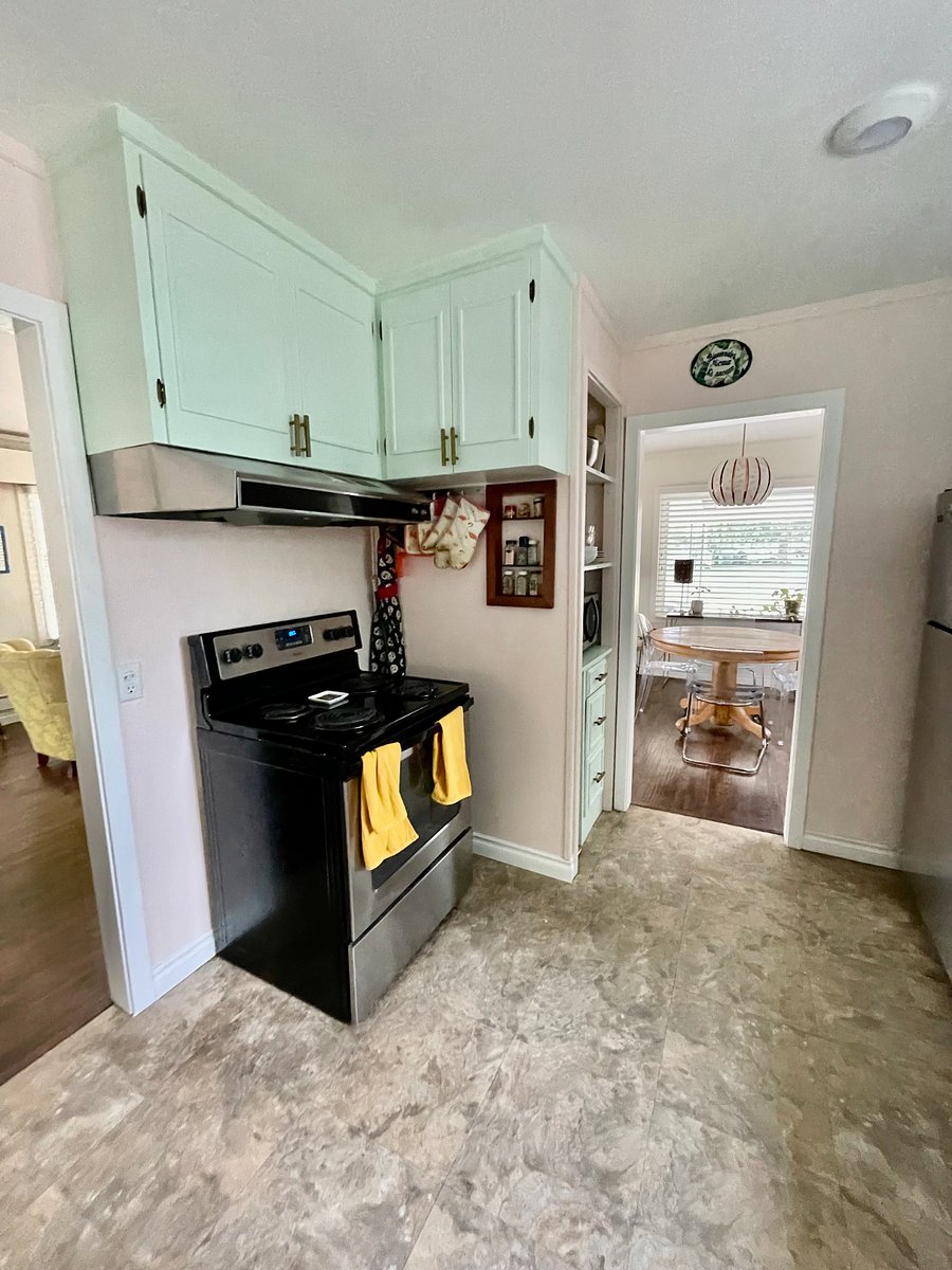 Kitchen: oven, stove, built-in spice rack