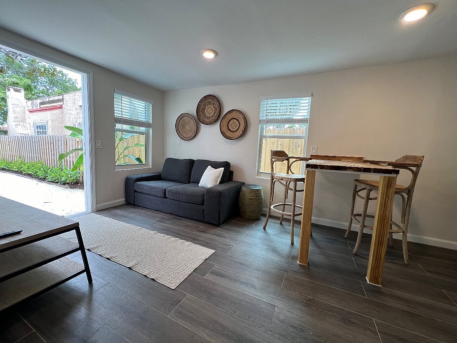 Living room with smart TV